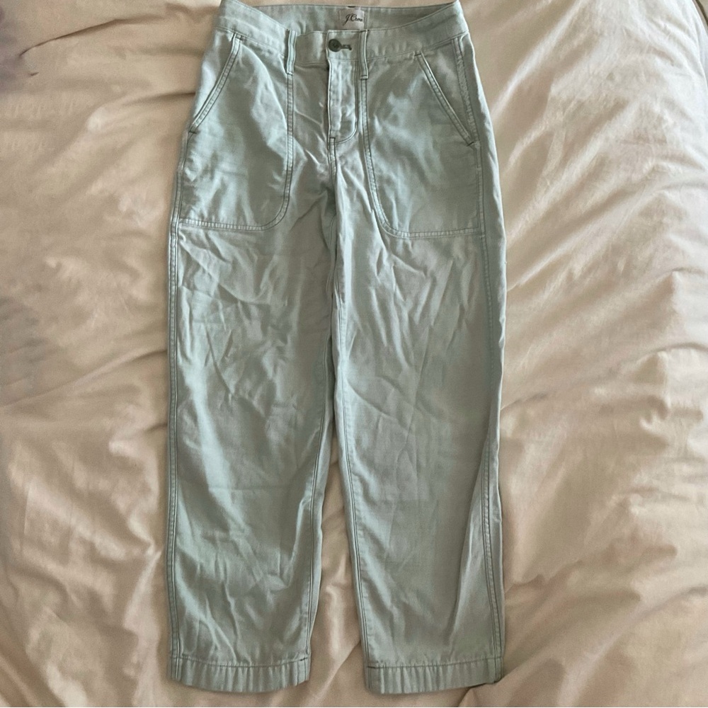 J. Crew Petite Light Green Garment-dyed Foundry Pants